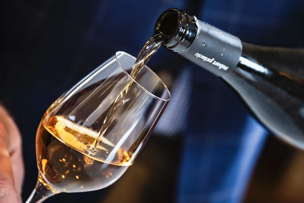 Pouring wine into a glass